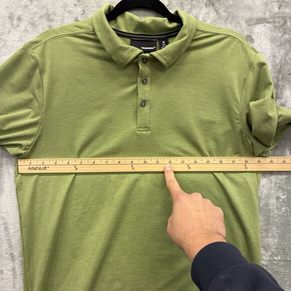 Truewerk Edo Shirt Mens M Green Short Sleeve Polo Performance Stretch Golf Rugby - Picture 4 of 5